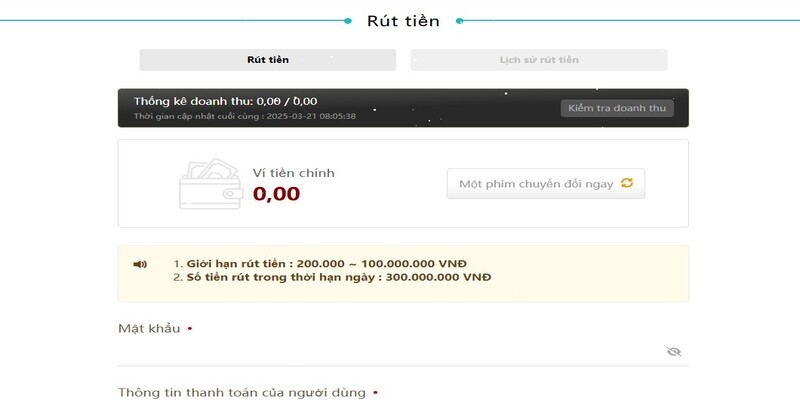 Quy định khi rút tiền Sclub88